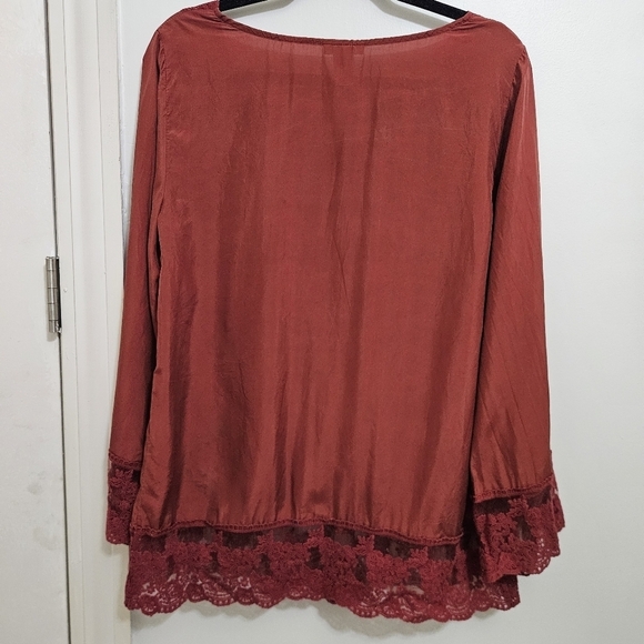 Sundance Silk Long Sleeve Blouse Medium - Picture 5 of 6